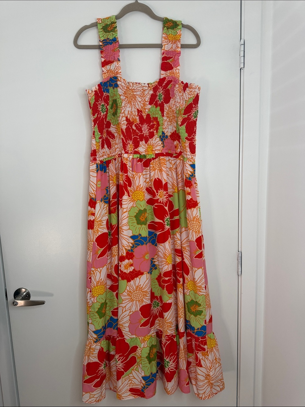 Anthropologie Entro Floral Print Smocked Maxi Dress. Sz 1X